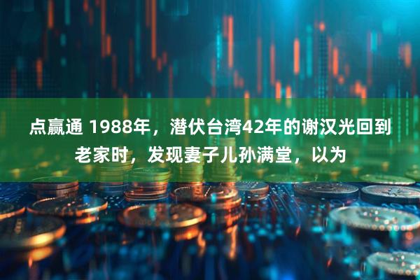 点赢通 1988年，潜伏台湾42年的谢汉光回到老家时，发现妻子儿孙满堂，以为